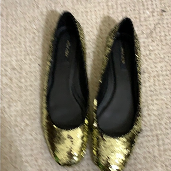 Ava & Aiden Shoes - Gold glitter flat shoes